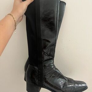 PRADA Black Patent Knee-High Women's Boots